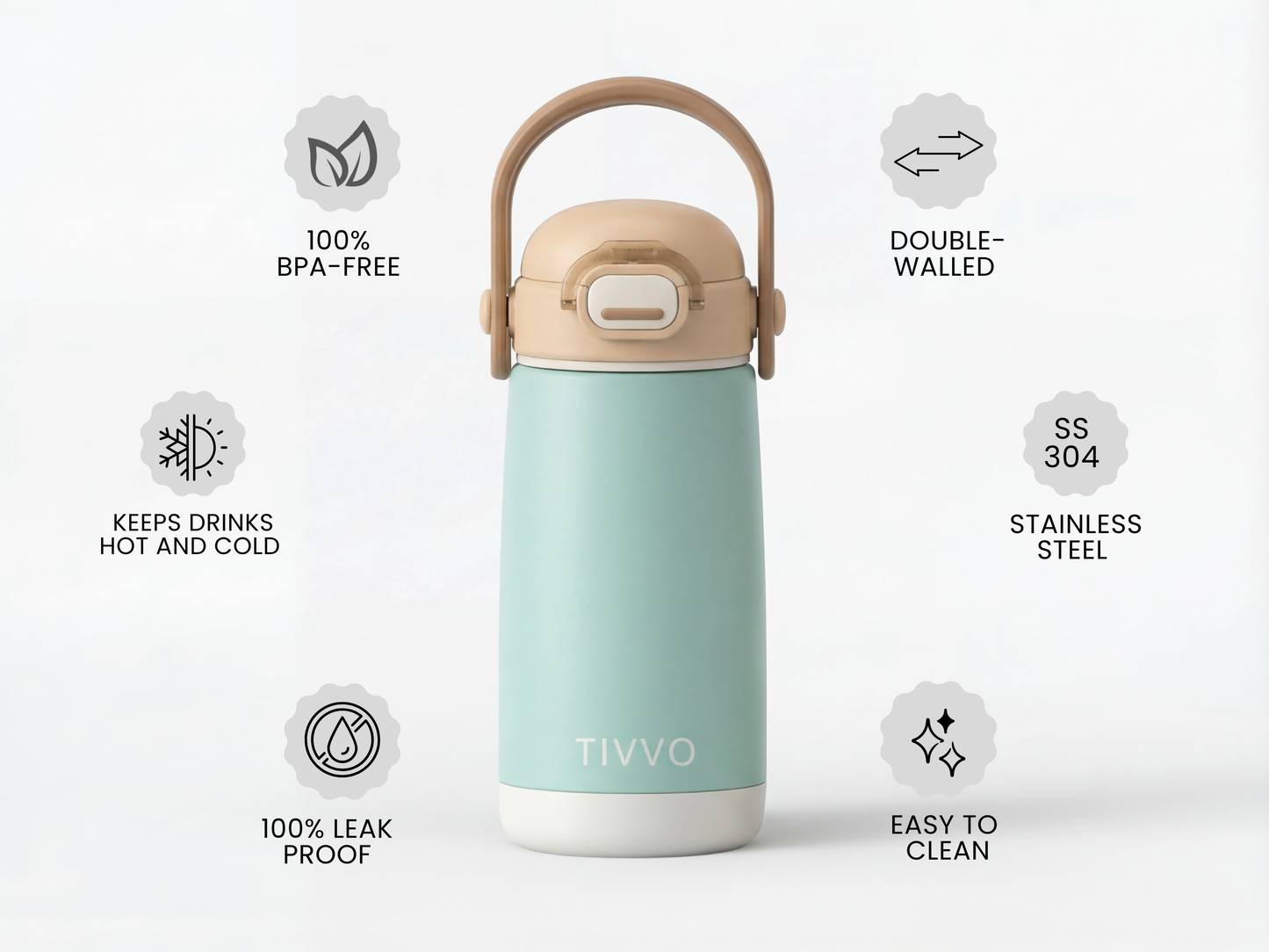 GREEN 3-in-1 TIVVO drinking bottle with USP